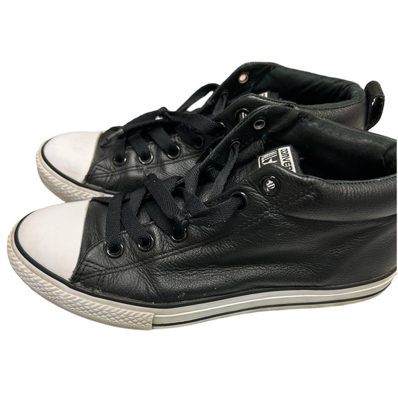 CONVERSE ALL STAR Chuck Taylor Black Leather Junior size 5 - Picture 2 of 6